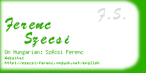 ferenc szecsi business card